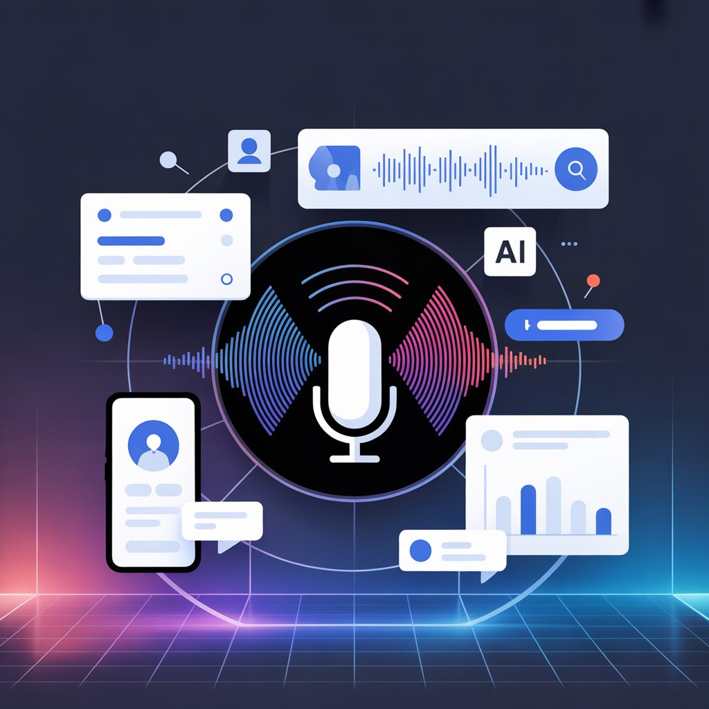 A man in Toronto using voice search on his phone, a woman in Vancouver asking a smart speaker for restaurant hours, and a shop owner in Calgary optimizing his Google Business Profile.